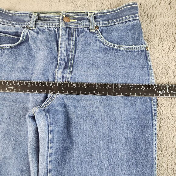 L'Avion Jeans Womens 28x31Blue Vintage Denim Flare Leg 70s Ribcage Jean Western - Picture 4 of 13
